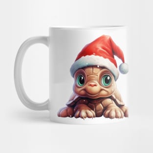 Christmas Peeking Baby Turtle Mug